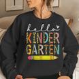 Hello Kindergarten Leopard Back To School Teacher Student Women Sweatshirt Gifts for Her
