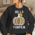 Hello Pumpkin Sunflower Halloween Fall Thanksgiving Fall Thanksgiving Women Sweatshirt Gifts for Her