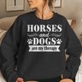 Horse And Dog Lover Rider Therapy Equestrian Dog Mom Women Sweatshirt Gifts for Her