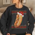Hot Dog Christmas Lights Ugly Sweater Santa Hot Dog Xmas Women Sweatshirt Gifts for Her