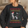 Husky-Ugly-Sweater Christmas Lights Women Sweatshirt Gifts for Her