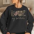 I Love My Soldier Military Army Wife Usa Camour Flag Women Crewneck Graphic Sweatshirt Gifts for Her