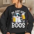 I'm Just Here For The Boos Ghost Drinking Halloween Beer Women Sweatshirt Gifts for Her