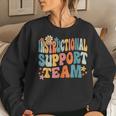 Instructional Support Team Groovy Teacher Student Women Crewneck Graphic Sweatshirt Gifts for Her