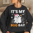 Its My Boo Day Halloween Birthday Ghost Pink Bow Girls Women Sweatshirt Gifts for Her