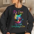 Its Fine Im Fine Everything Is Fine Funny Cat Tie Dye Women Sweatshirt Gifts for Her
