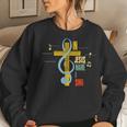In Jesus Name I Sing Music Note Cross Vintage Christian Women Sweatshirt Gifts for Her