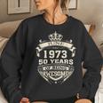 June 1973 50 Years Of Being Awesome 50Th Birthday Women Crewneck Graphic Sweatshirt Gifts for Her