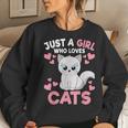 Just A Girl Who Loves Cats Cute Cat Lover Girls Toddlers Women Sweatshirt Gifts for Her