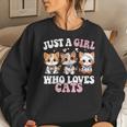 Just A Girl Who Loves Cats Cute Cat Lover Women Sweatshirt Gifts for Her