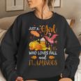 Just A Girl Who Loves Fall And Flamingo Halloween Flamingo Flamingo Halloween Women Sweatshirt Gifts for Her