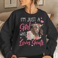 Just A Girl Who Loves Goats Goat Rancher Farm Women Women Sweatshirt Gifts for Her