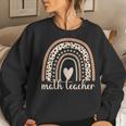 Leopard Rainbow Math Teacher Professor Women Crewneck Graphic Sweatshirt Gifts for Her