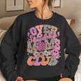 Leopard Over Stimulated Moms Club Anxious Moms Club Quote Women Sweatshirt Gifts for Her