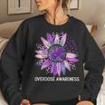 Leopard Sunflower Overdose Awareness Month Purple Ribbon Women Sweatshirt Gifts for Her