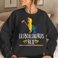 Lesboasaurus Rex Lesbian Dinosaur Pride Lgbt Rainbow Women Sweatshirt Gifts for Her