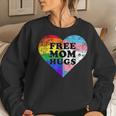 Lgbt Free Mom Hugs Daisy Rainbow Heart Lgbt Pride Month Women Sweatshirt Gifts for Her