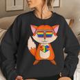 Lgbt Supporter Fox Rainbow Gay Pride Lgbt Heart Animal Women Sweatshirt Gifts for Her