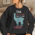 Llama Alpaca Saying Tina You Fat Lard Alpaca For Llama Lovers Women Sweatshirt Gifts for Her
