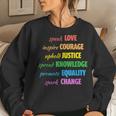 Love Courage Justice Equality Lgbtq Gay Pride Month Rainbow Women Sweatshirt Gifts for Her
