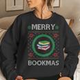 Merry Bookmas Christmas Jumper Avid Reader Ugly Sweater Book Women Sweatshirt Gifts for Her