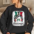 Mexican Girl Mexico Messy Bun Mexican Flag Hispanic Heritage Women Sweatshirt Gifts for Her