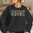My Favorite People Call Me Nonnie Gifts Leopard Mothers Day Women Crewneck Graphic Sweatshirt Gifts for Her