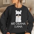 No Drama Llama Alpaca With Sunglasses Llama Lovers Women Sweatshirt Gifts for Her