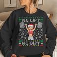 No Lift No Ugly Christmas Sweater Gym Miss Santa Claus Women Sweatshirt Gifts for Her