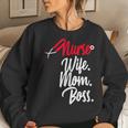 Nurse Wife Mom Boss Retro Nurse Sayings Quotes Nursing Women Sweatshirt Gifts for Her