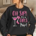 Oh Sip It Girls Trip Wine Party Travel High Heel Traveling Women Sweatshirt Gifts for Her