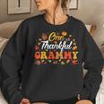 One Thankful Grammy Turkey Autumn Leaves Fall Thanksgiving Women Sweatshirt Gifts for Her