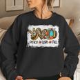 Peace Love Fall Autumn Leopard Heart Pumpkin Thanksgiving Thanksgiving Women Sweatshirt Gifts for Her