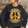 Peace Sign Love 60S 70S 80S Hippie Floral Halloween Girls Women Sweatshirt Gifts for Her