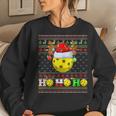 Pickleball Ball Xmas Tree Lights Ugly Christmas Sweater Women Sweatshirt Gifts for Her