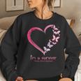 Pink Butterfly Heart I'm A Survivor Breast Cancer Awareness Women Sweatshirt Gifts for Her