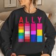 Proud Ally Pride Rainbow Lgbt Ally Women Crewneck Graphic Sweatshirt Gifts for Her