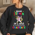 Proud Step Mom Of A 2023 Kindergarten Graduate Unicorn Grad Women Sweatshirt Gifts for Her