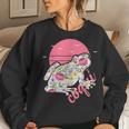 Puerto Rico Coqui Frog Floral Graphic Women Crewneck Graphic Sweatshirt Gifts for Her
