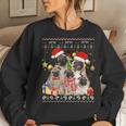 Pug Ugly Christmas Sweater Santa Hat Women Sweatshirt Gifts for Her