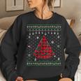Red Plaid Pizza Lover Ugly Christmas Sweater Women Sweatshirt Gifts for Her
