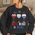 Red Wine And Blue 4Th Of Julys Wine Lover Sweatshirt Gifts for Her