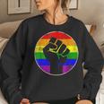 Resist Fist Rainbow Lesbian Gay Lgbt Strength Power & Pride Women Sweatshirt Gifts for Her
