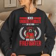 Retired Never Underestimate An Old Man Who Was A Firefighter Gift For Mens Women Crewneck Graphic Sweatshirt Gifts for Her