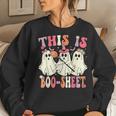 Retro Groovy This Is Some Boo Sheet Halloween Ghost Women Sweatshirt Gifts for Her