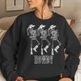 Retro Howdy Skeleton Cowgirl Dancing Cowboy Boots Horse Women Sweatshirt Gifts for Her