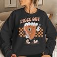 Retro Pumpkin Pie Piece Out Peace Thanksgiving Fall Women Sweatshirt Gifts for Her