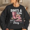 Rodeo Western Country Southern Cowgirl Hat Boots & Bling Women Sweatshirt Gifts for Her
