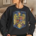 Romanian Pride Coat - Of Arms Of Romania Heritage Celtic Women Sweatshirt Gifts for Her