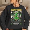Root Beer Kush Hybrid Cross Marijuana Strain Cannabis Leaf Beer Sweatshirt Gifts for Her